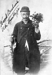 835543 Portret van Karel Busbroek, bijgenaamd 'Pats zei Karel', Utrechtse straatfiguur, overleden in 1902.